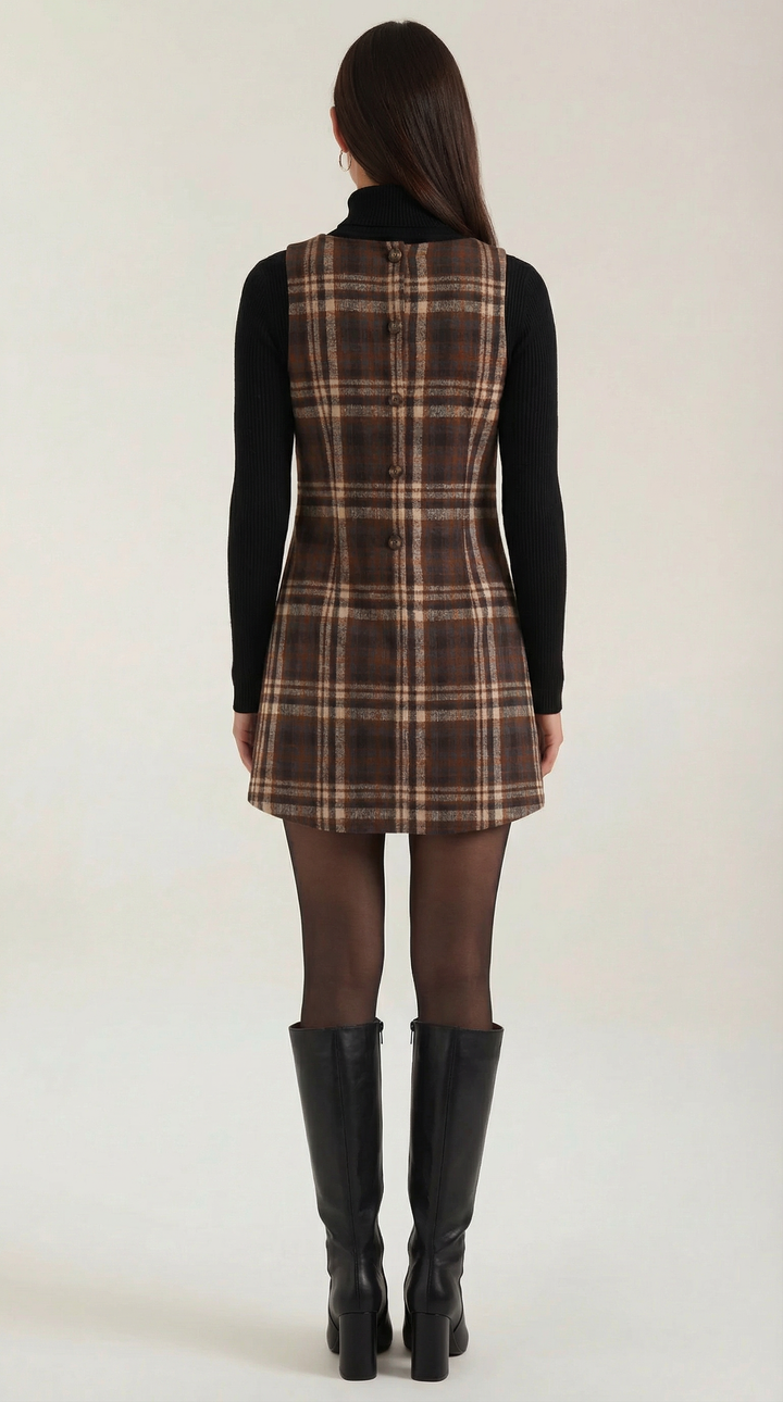Plaid A-Line Mini Dress