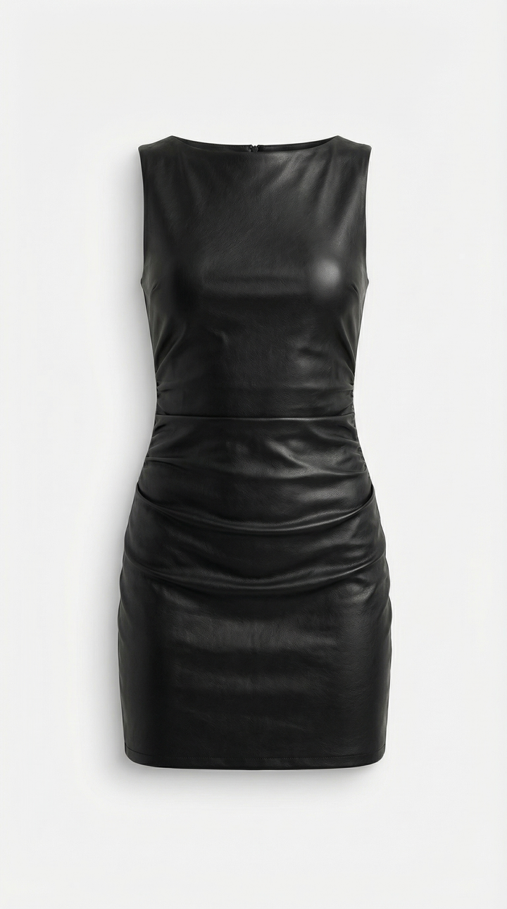 Faux Leather Mini Dress