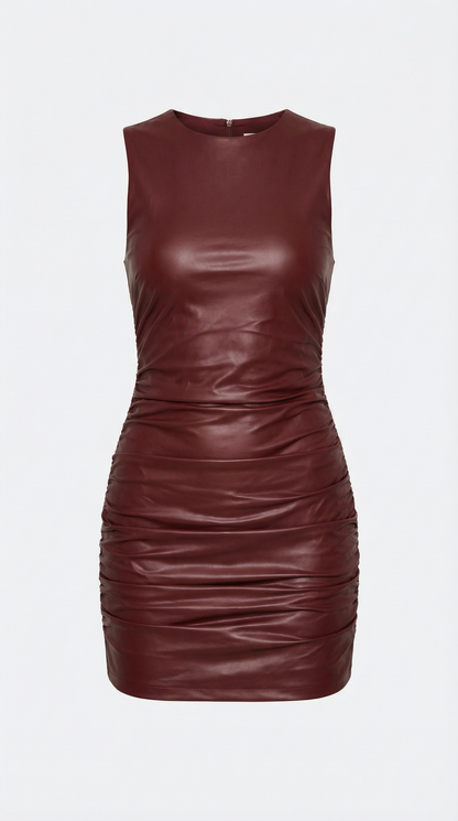 Faux Leather Mini Dress