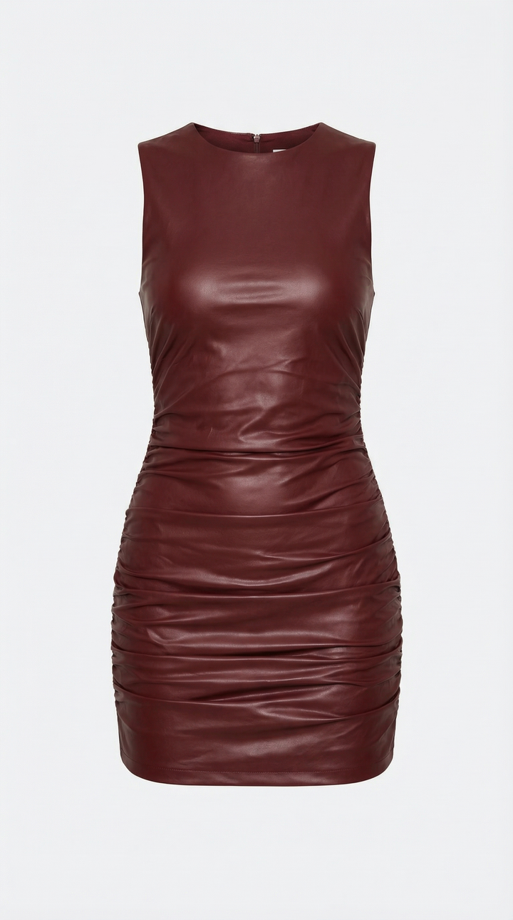 Faux Leather Mini Dress