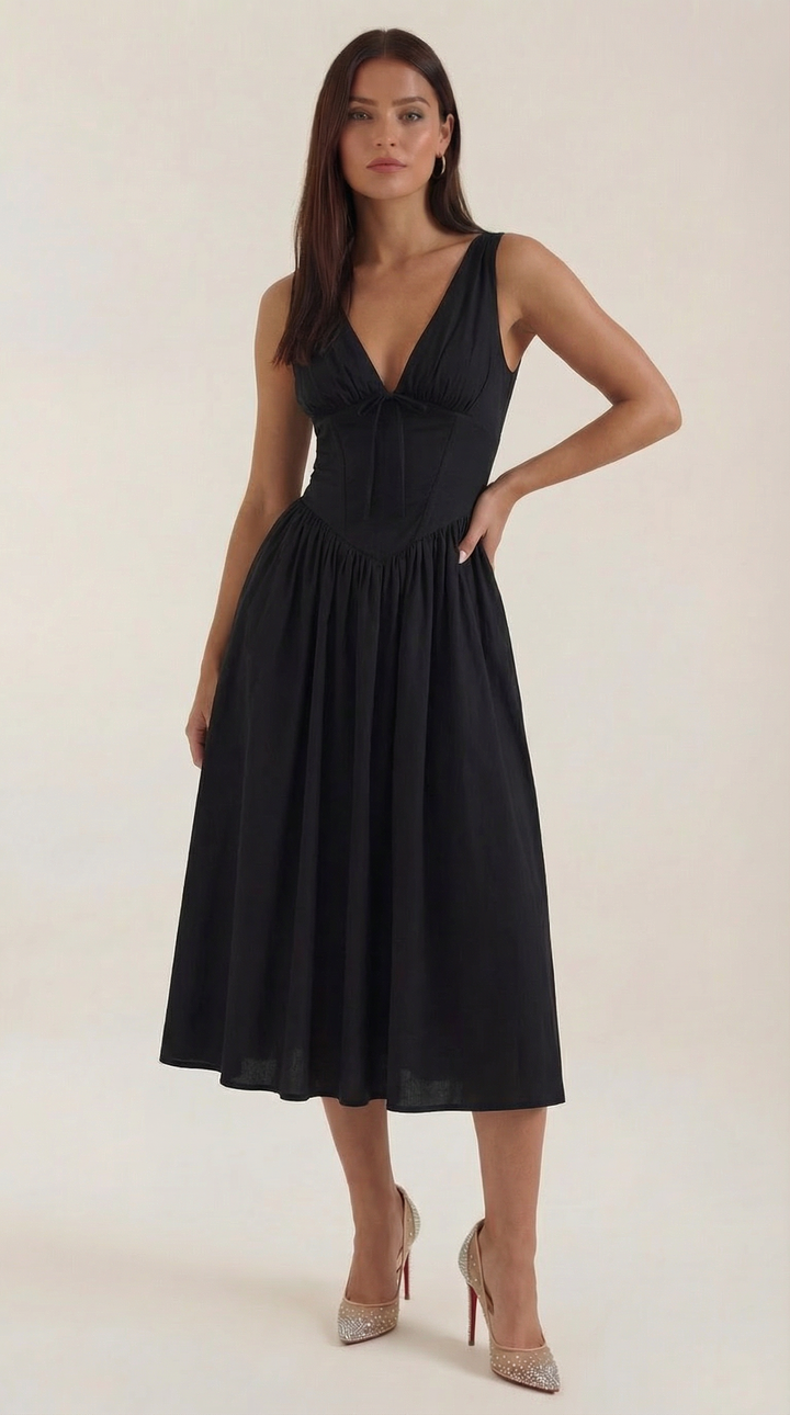 Midi Plunge Dress