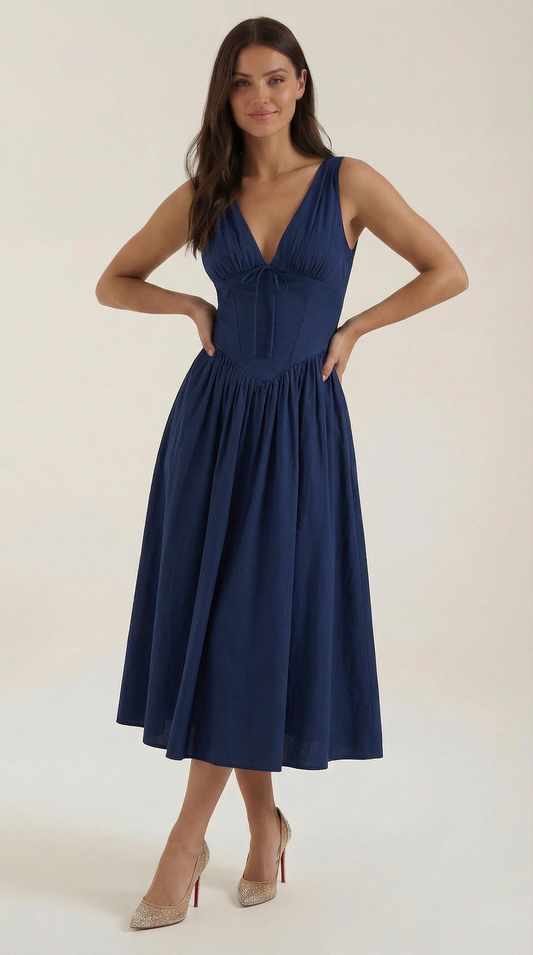 Vestido midi escotado