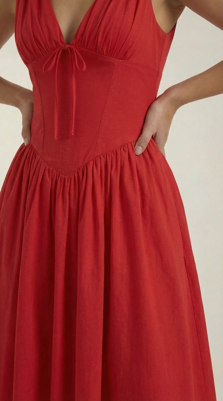 Midi Plunge Dress