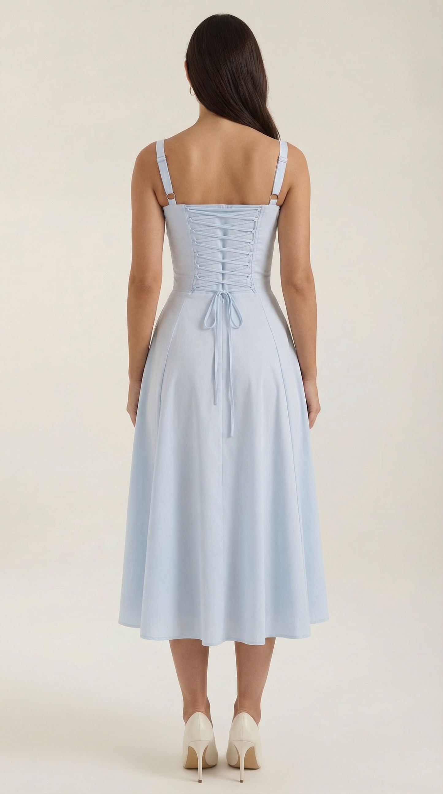 Lace Up Midi Dress