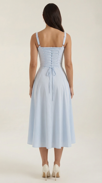 Lace Up Midi Dress