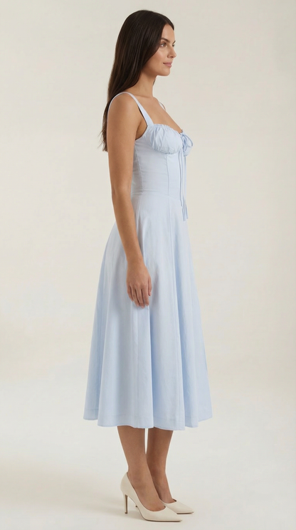 Lace Up Midi Dress