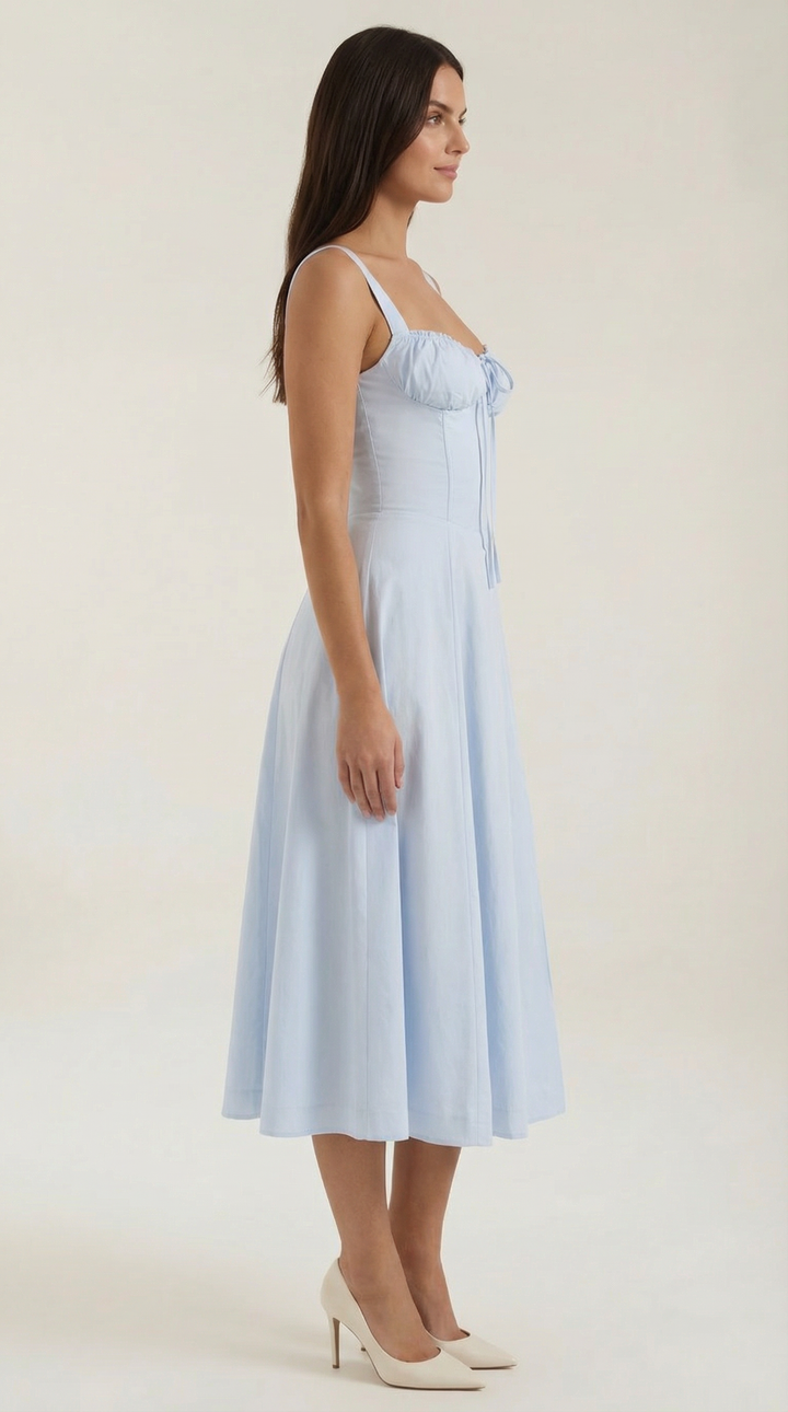 Lace Up Midi Dress