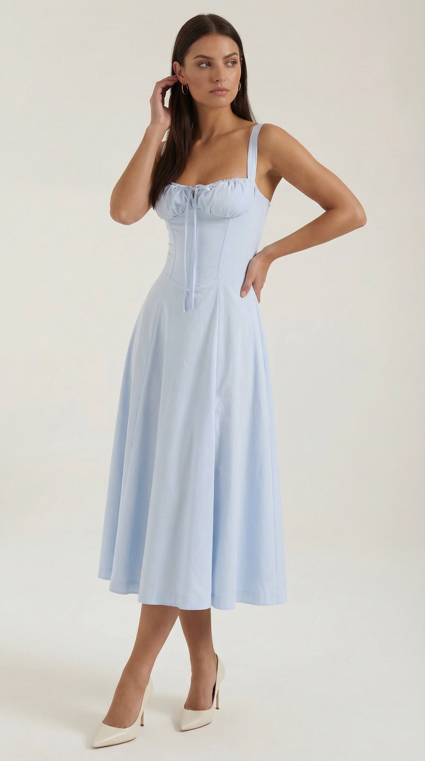 Lace Up Midi Dress