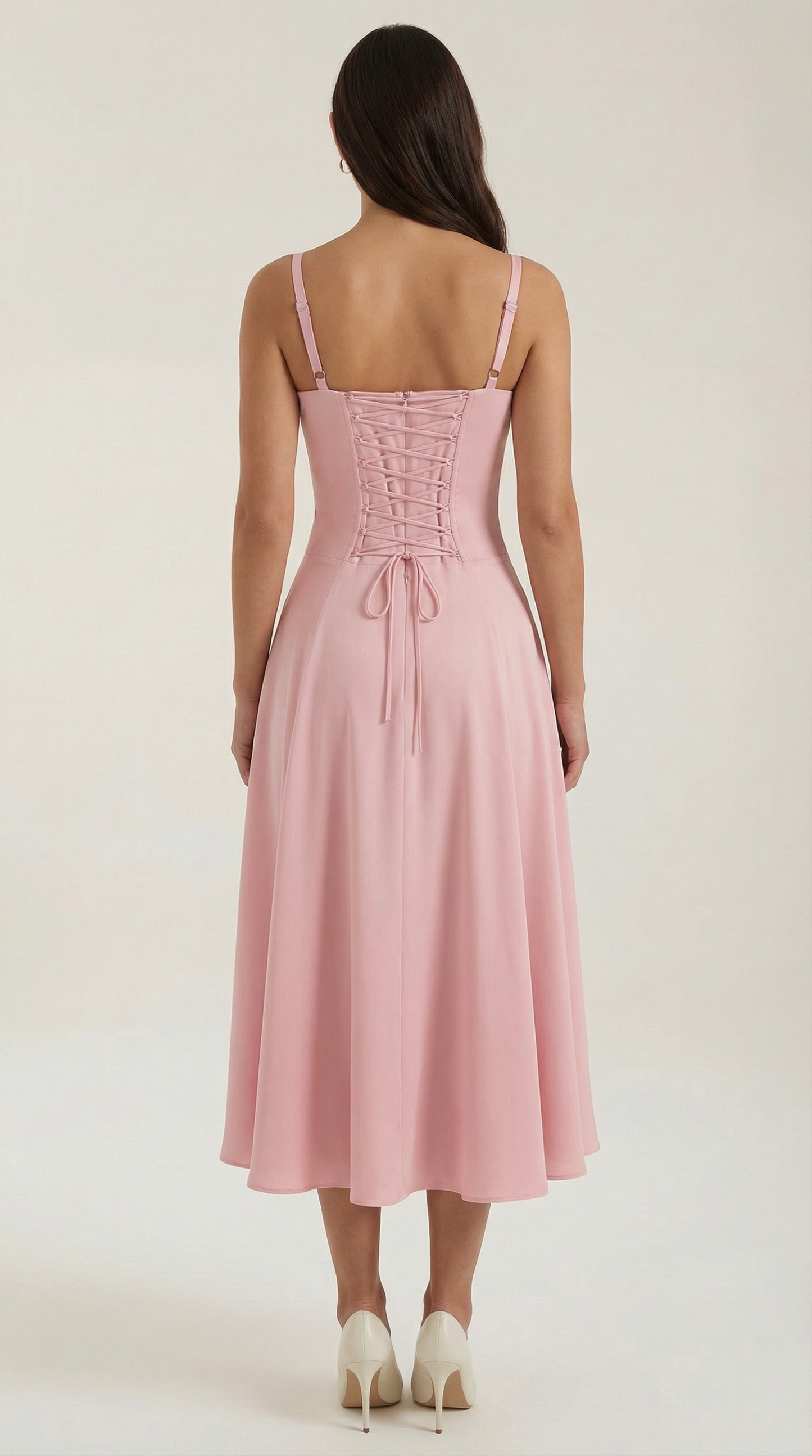Lace Up Midi Dress
