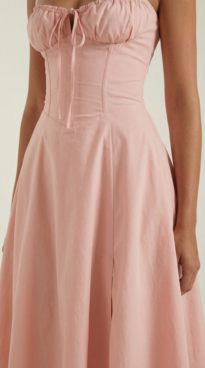 Lace Up Midi Dress