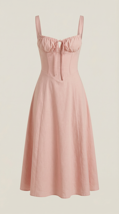 Lace Up Midi Dress