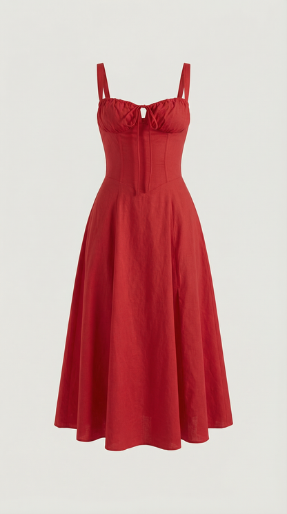 Lace Up Midi Dress