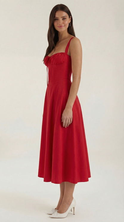 Lace Up Midi Dress