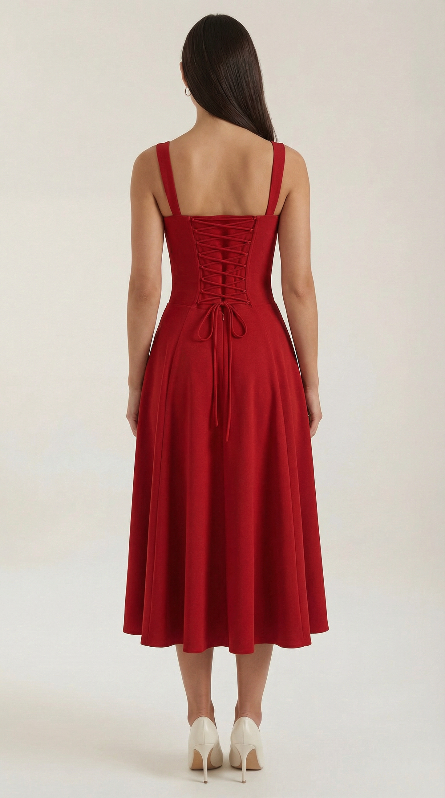 Lace Up Midi Dress