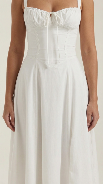 Lace Up Midi Dress
