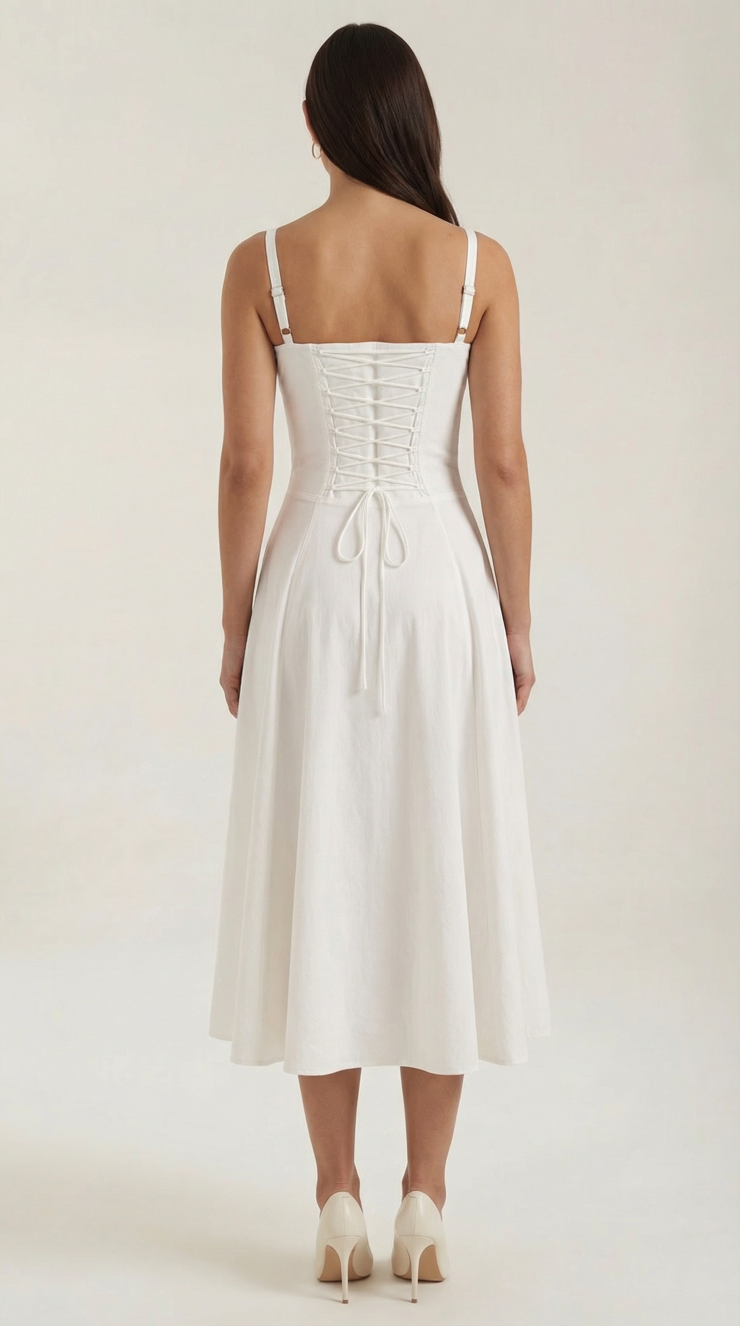 Lace Up Midi Dress