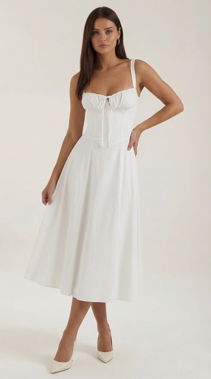 Lace Up Midi Dress