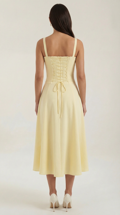 Lace Up Midi Dress