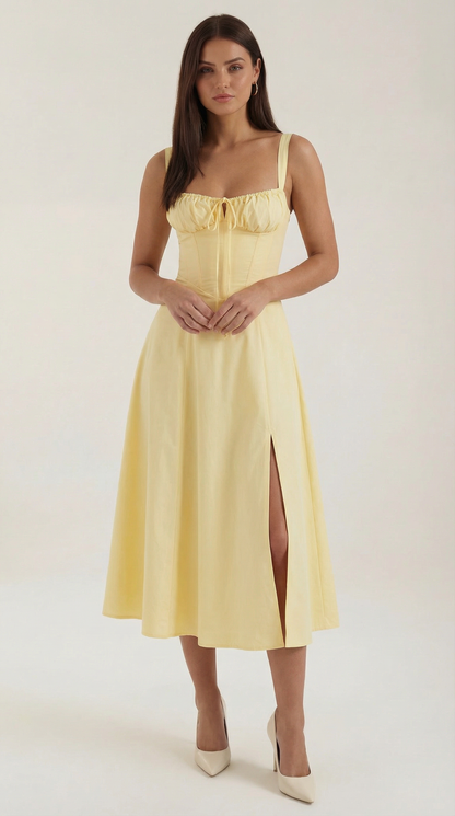 Lace Up Midi Dress