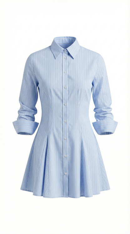 Striped Shirt Mini Dress