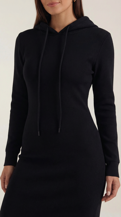 Hooded Bodycon Maxi Dress