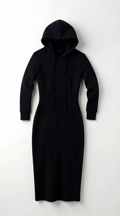Hooded Bodycon Maxi Dress