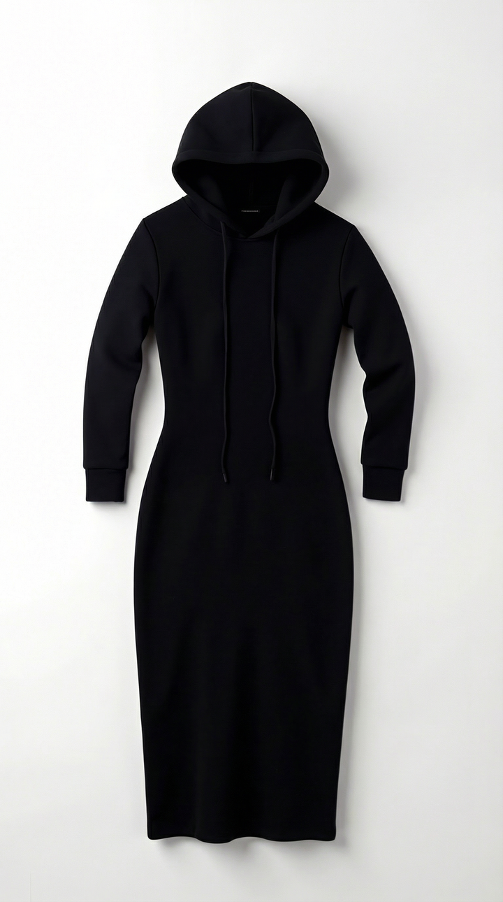 Hooded Bodycon Maxi Dress