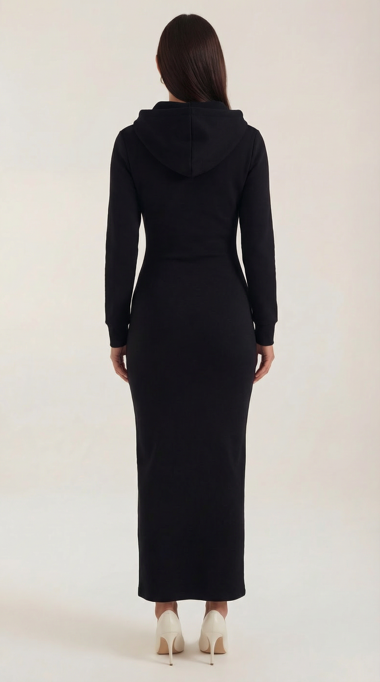 Hooded Bodycon Maxi Dress