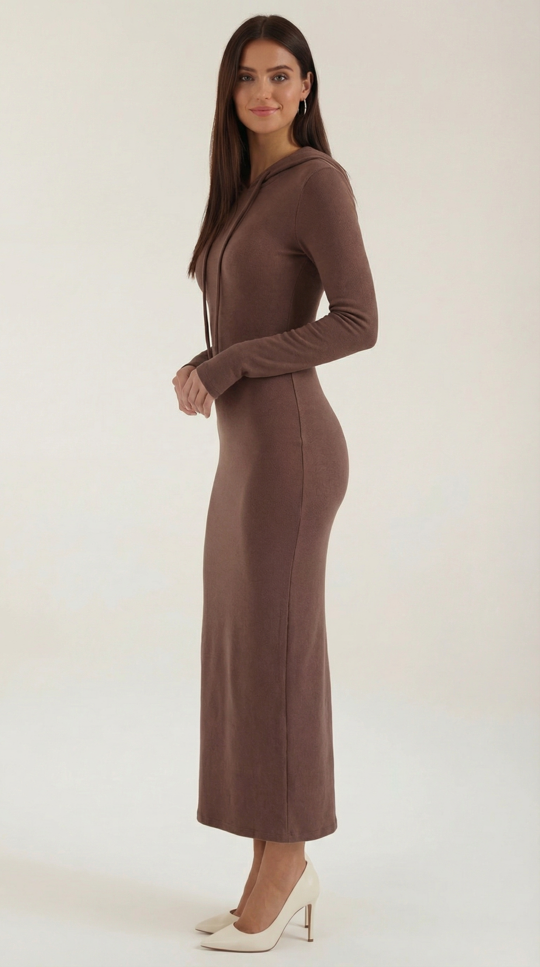 Hooded Bodycon Maxi Dress