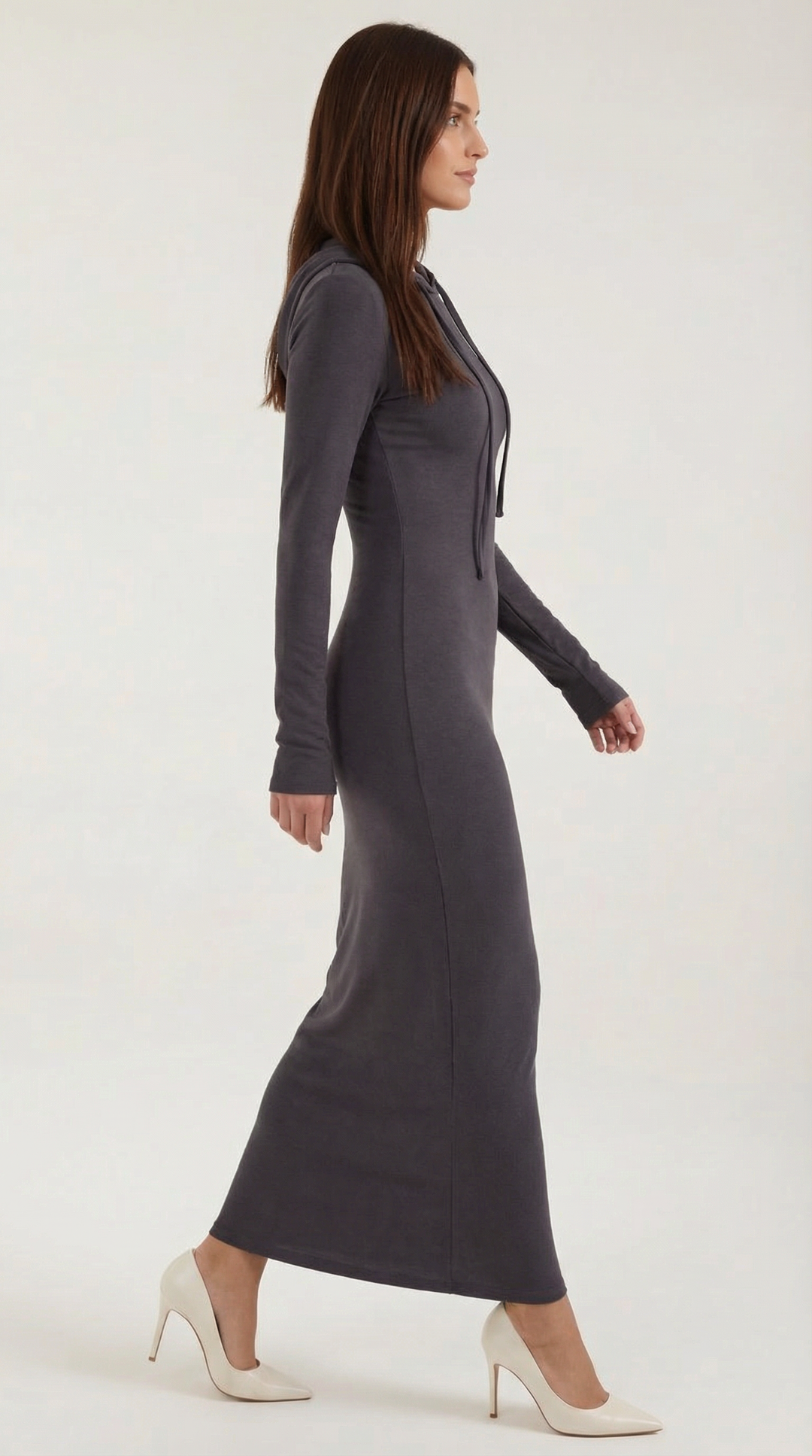 Hooded Bodycon Maxi Dress