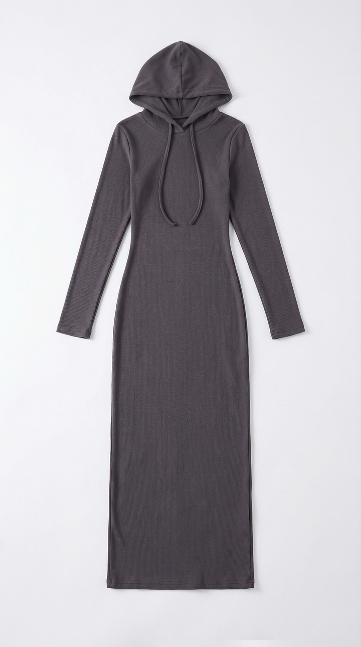 Hooded Bodycon Maxi Dress