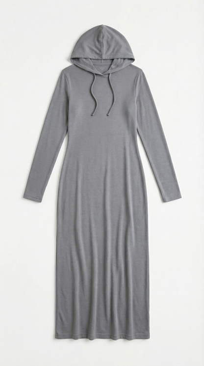 Hooded Bodycon Maxi Dress