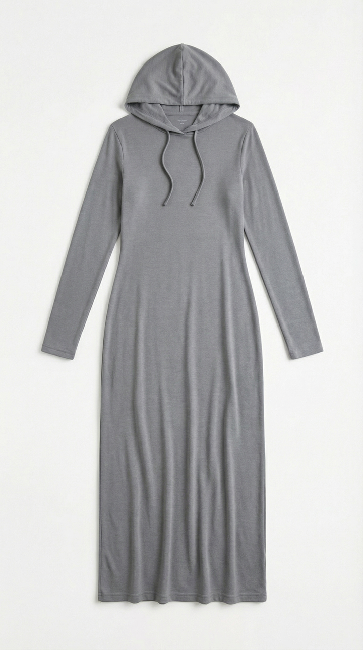 Hooded Bodycon Maxi Dress