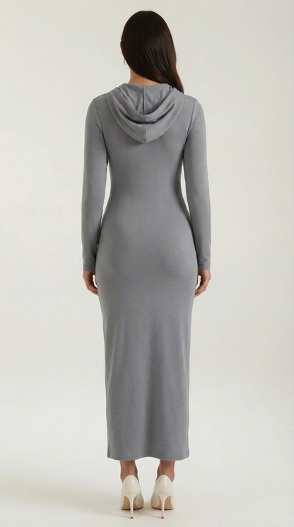 Hooded Bodycon Maxi Dress
