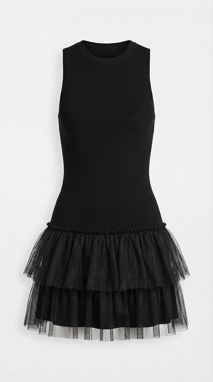 Mini High Neck Tulle Dress