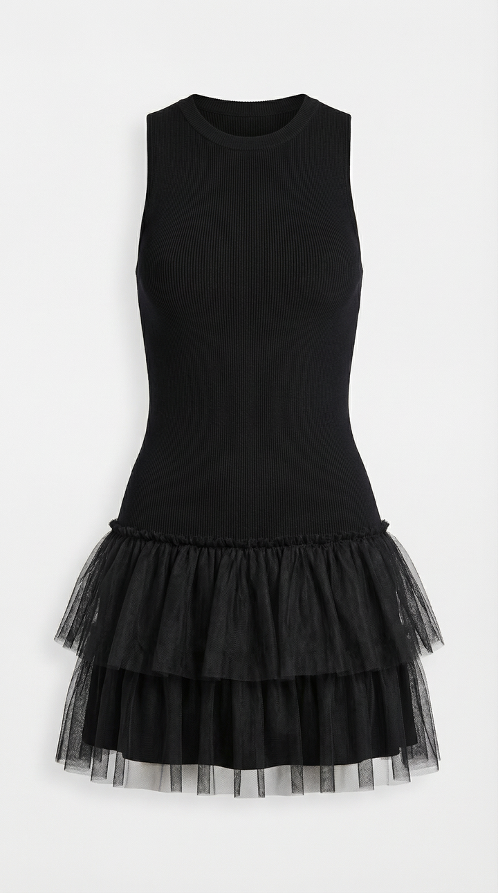 Mini High Neck Tulle Dress