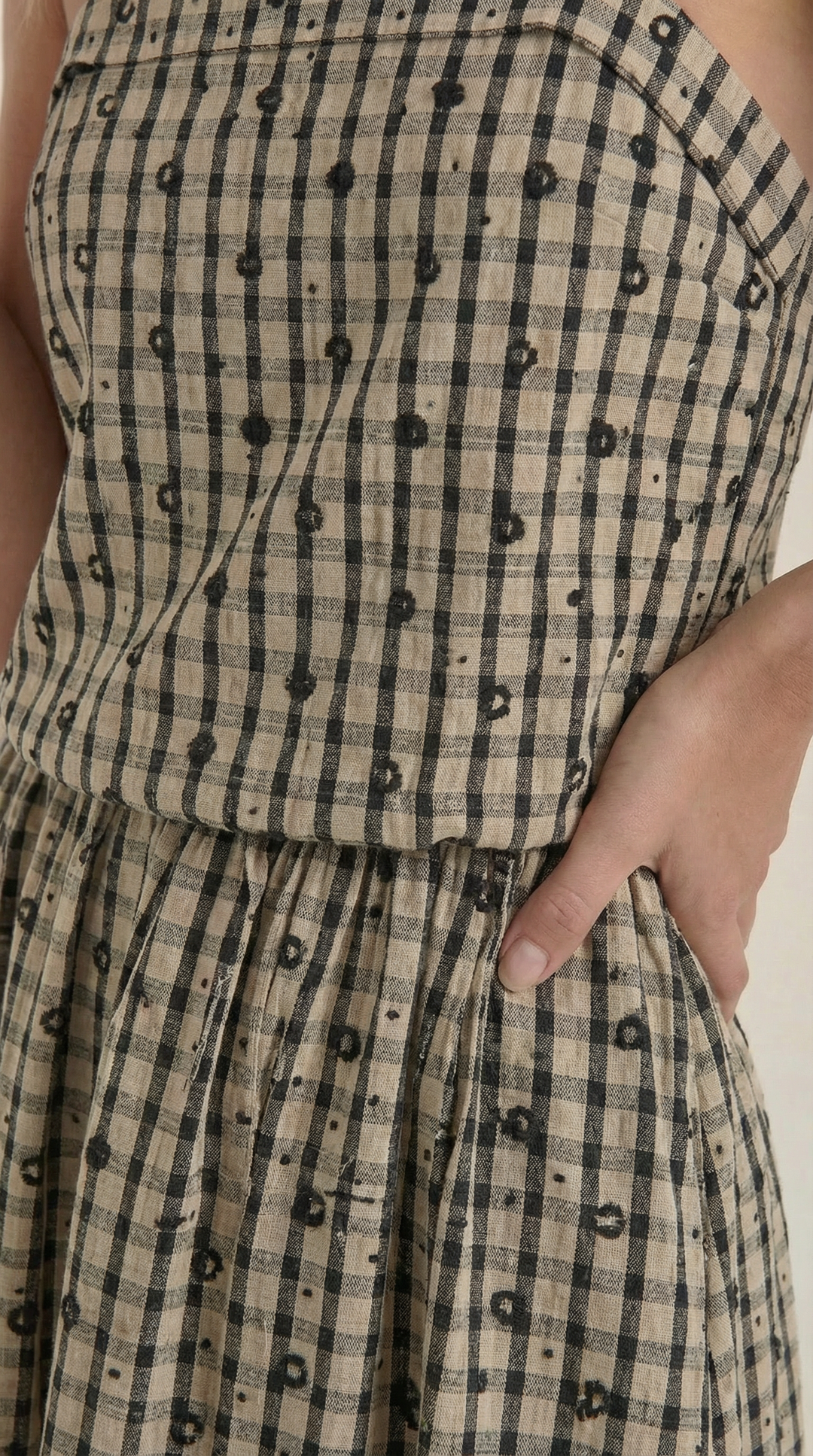 Square Neck Plaid Midi Sundress
