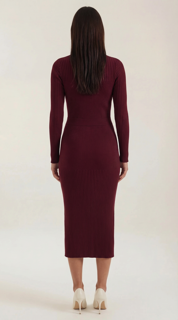 Ribbed Bodycon Midi Dress
