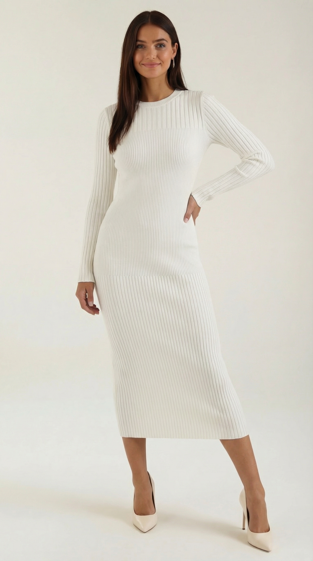 Ribbed Bodycon Midi Dress