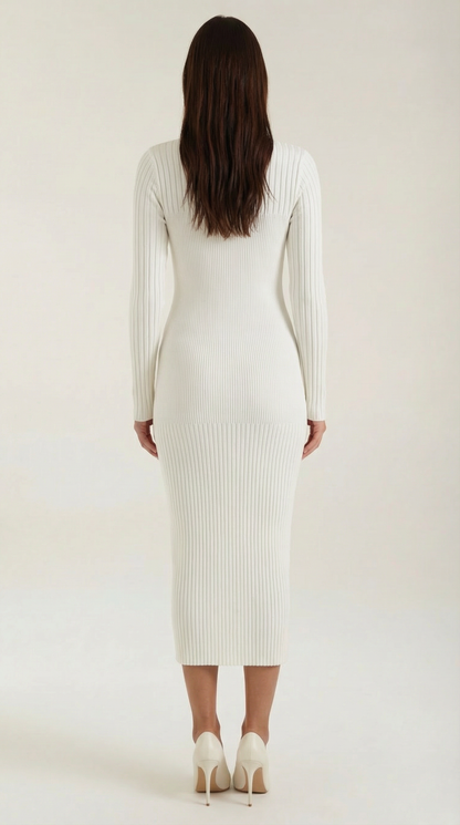 Ribbed Bodycon Midi Dress