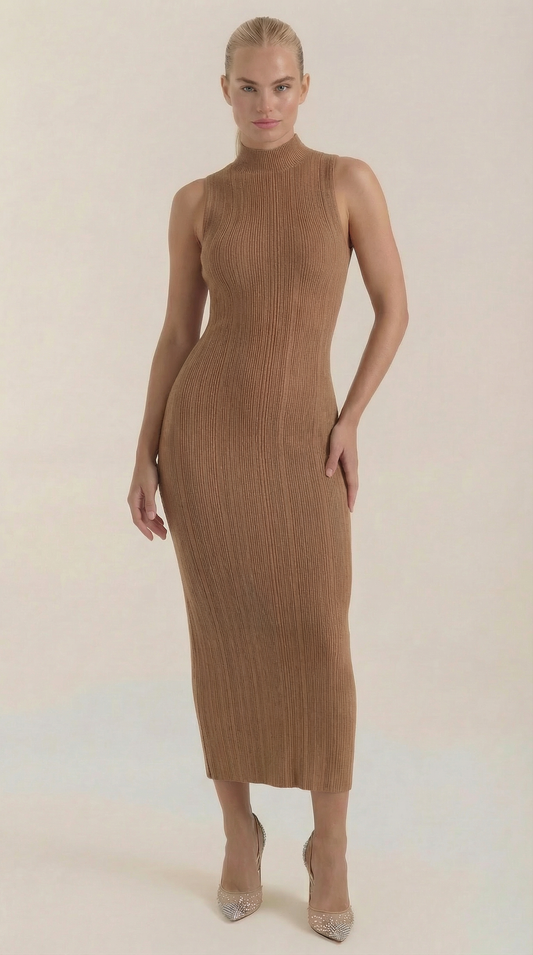 Vestido ceñido con cuello cisne