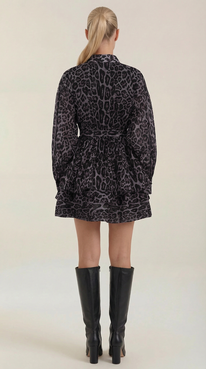 Minivestido estampado de leopardo