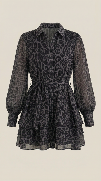 Minivestido estampado de leopardo