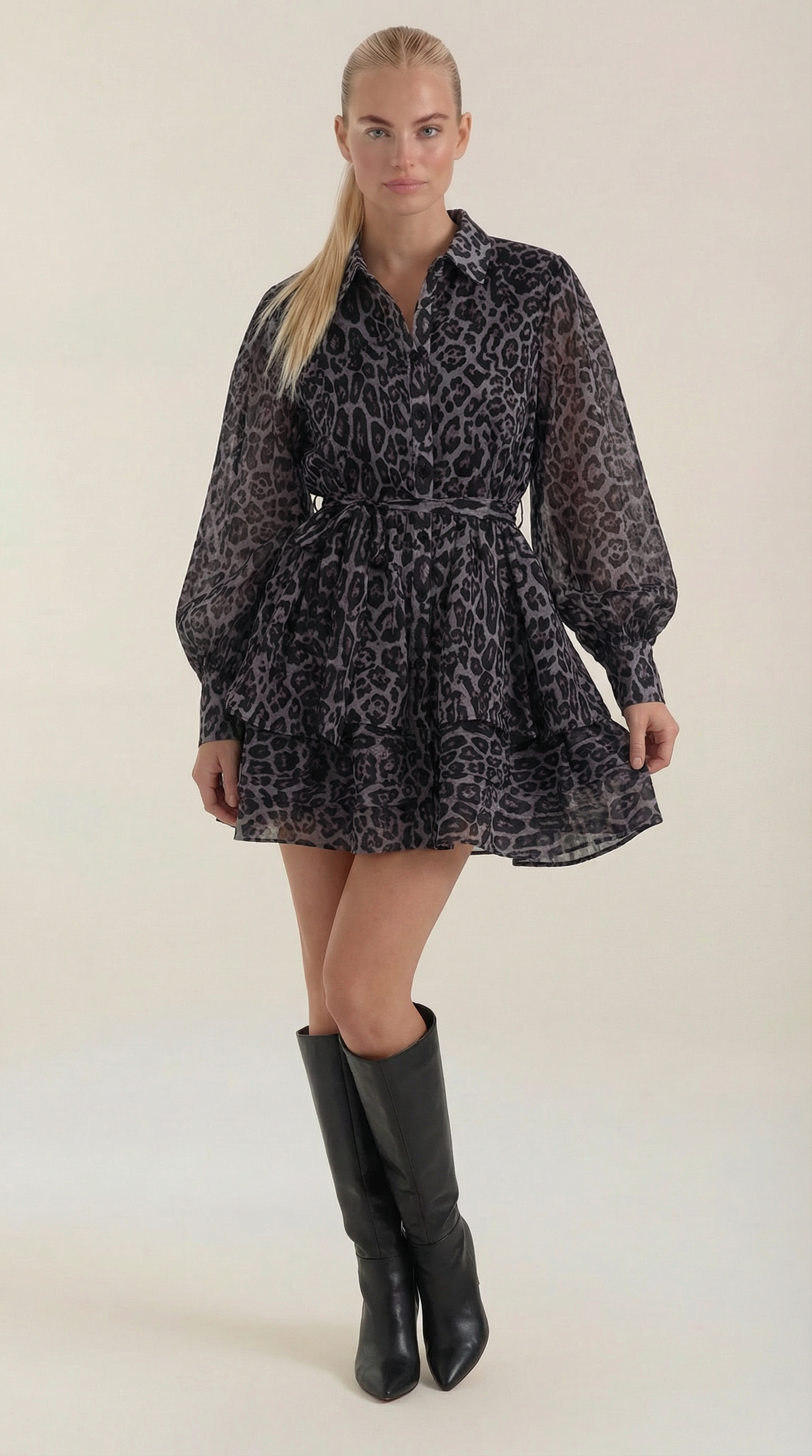 Minivestido estampado de leopardo