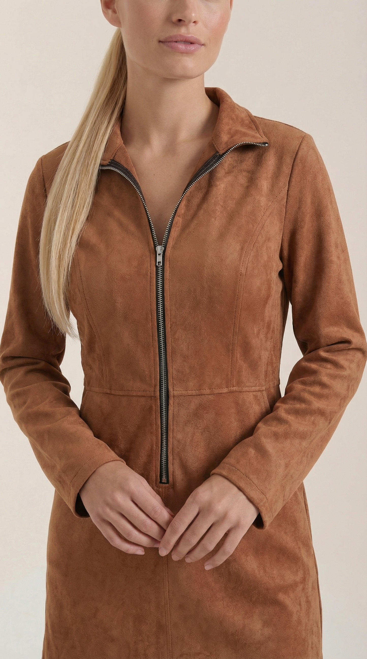 Zip Front Mini Dress