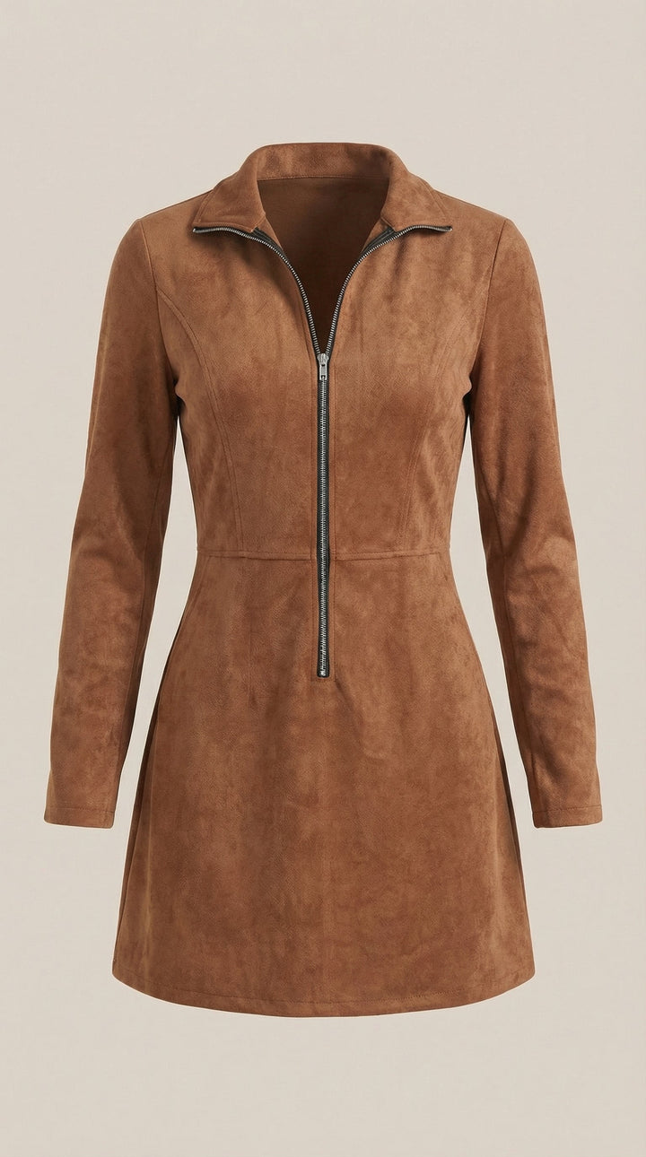 Zip Front Mini Dress