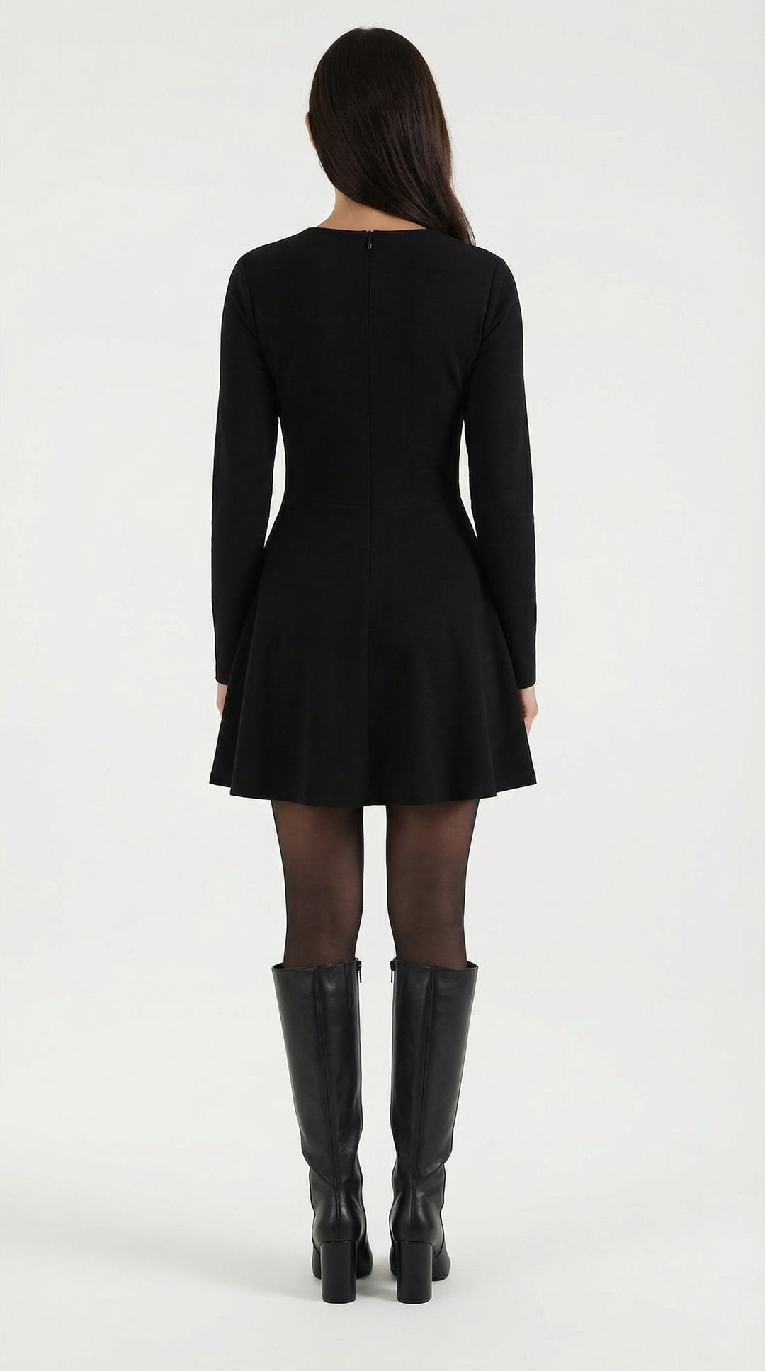 Long Sleeve Flare Mini Dress