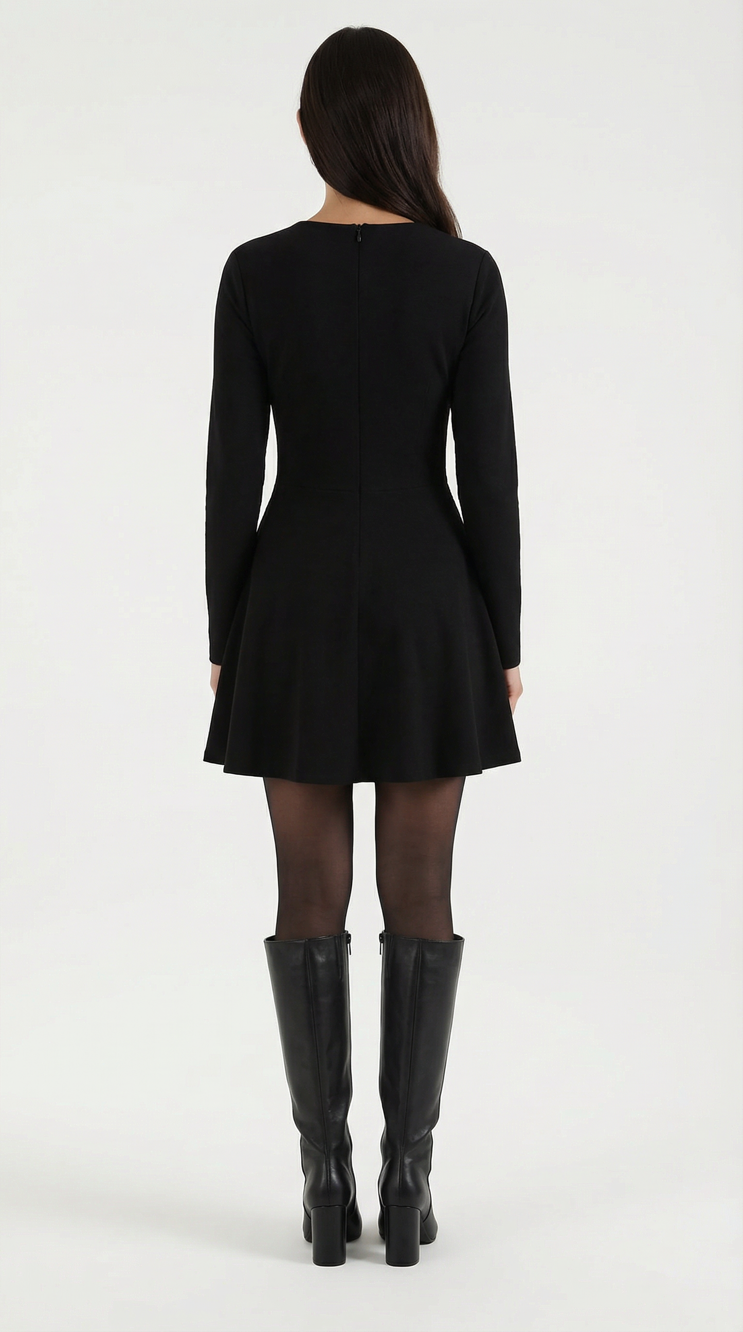 Long Sleeve Flare Mini Dress