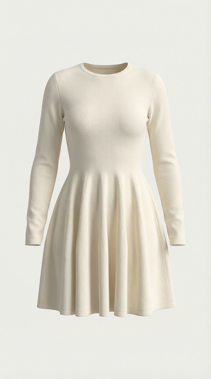 Long Sleeve Flare Mini Dress