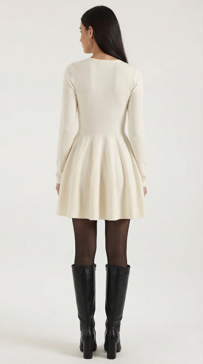Long Sleeve Flare Mini Dress